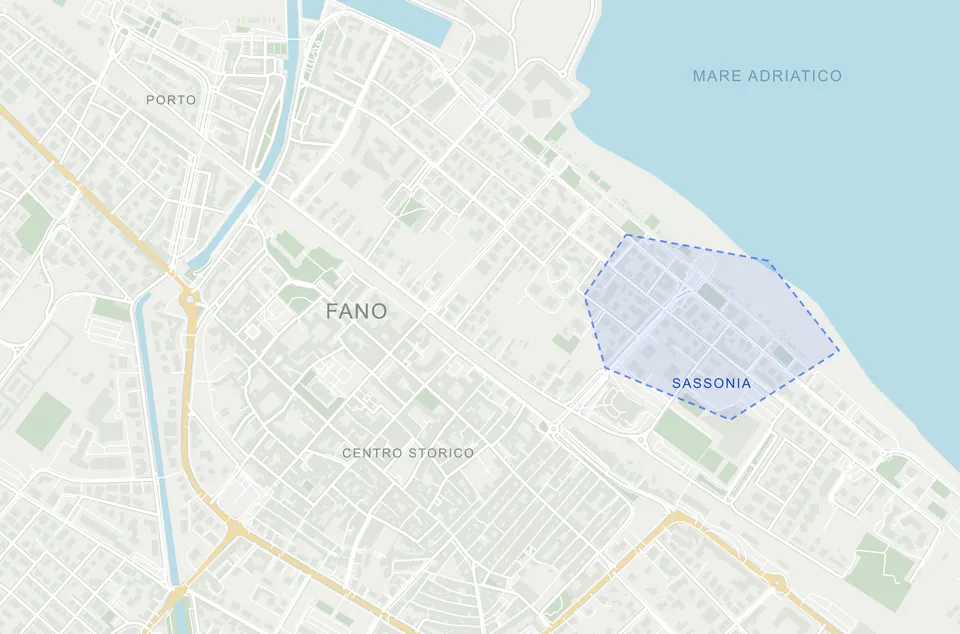 Map of Fano with a demo geofence